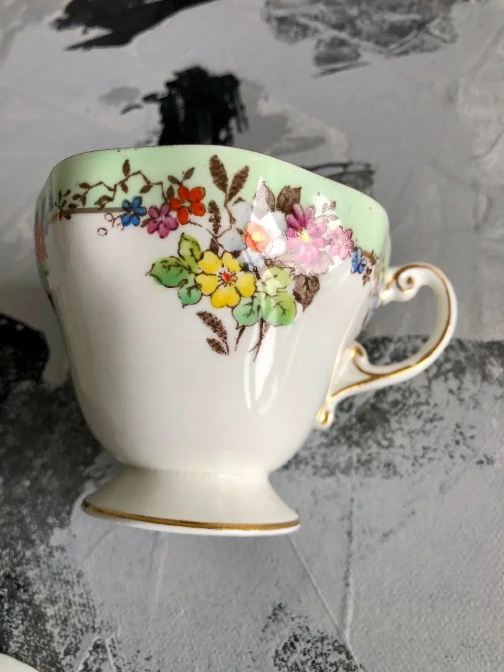 Foley China Vintage Floral Teacup and Saucer